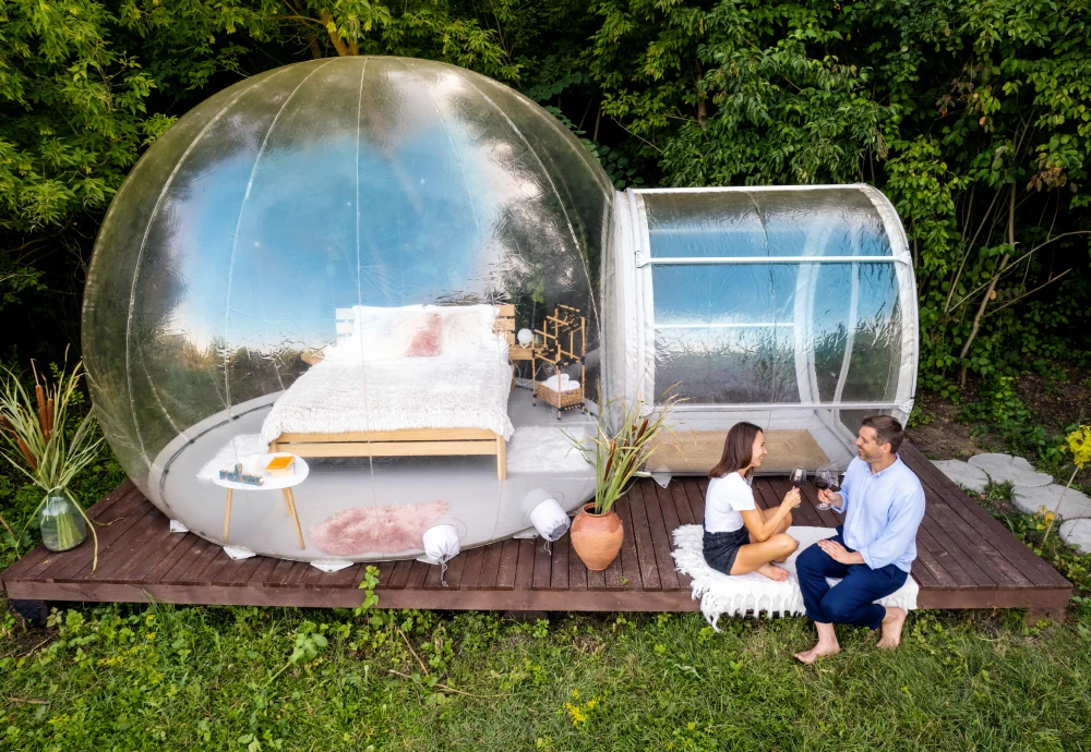 camping in bubble tent